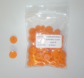 Kamsnap press-buttons 12.4mm (25 pcs), Orange 40